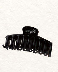 Designer Label Matte Black Hair Clip